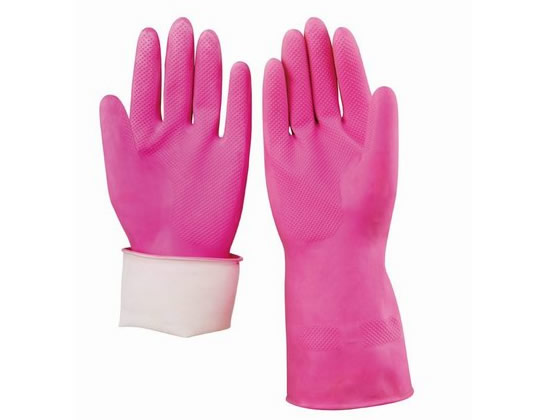 粉色噴絨家用乳膠手套 粉色噴絨家用乳膠手套